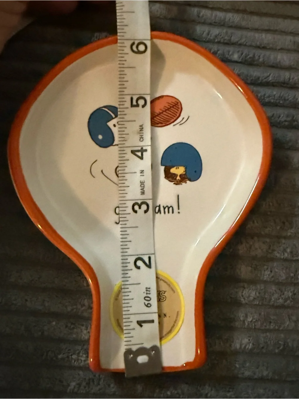 Rae Dunn x Peanuts Ceramic Spoon Rest w Football 🏈 Snoopy & Woodstock GO TEAM